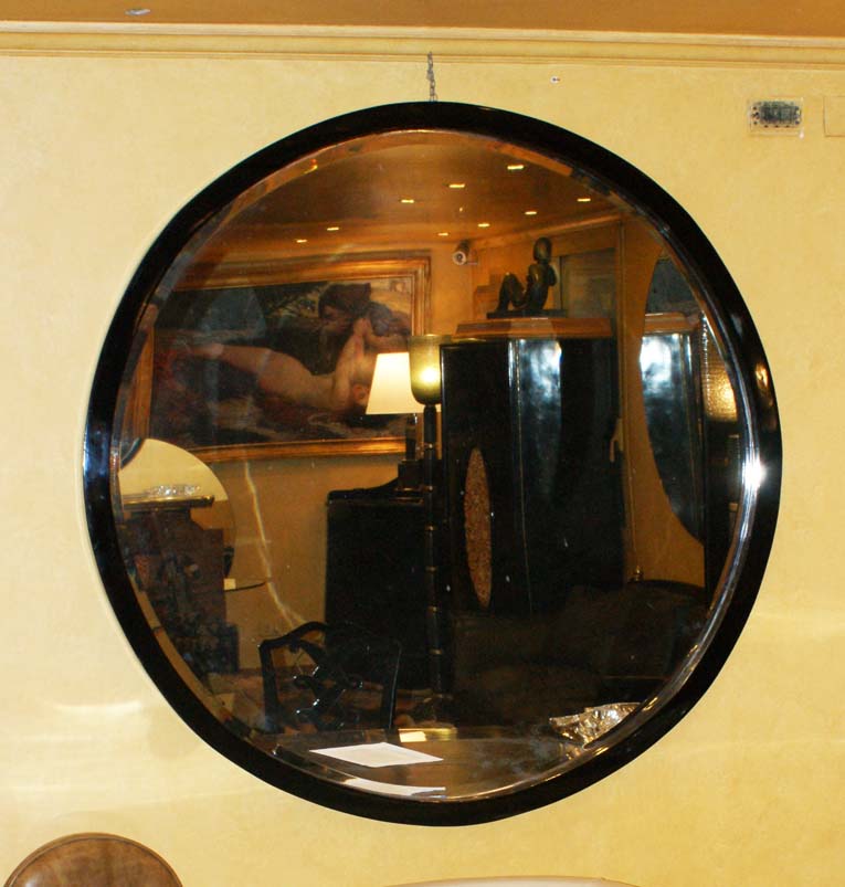 Specchio con Design Profilo nero tondo del XX Secolo Opera originale e disponibile - Robertaebasta® Art Gallery opere d’arte esclusive.